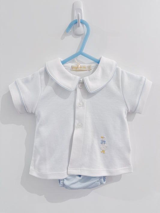 Baby Club Chic Blue Goose Bloomer Set