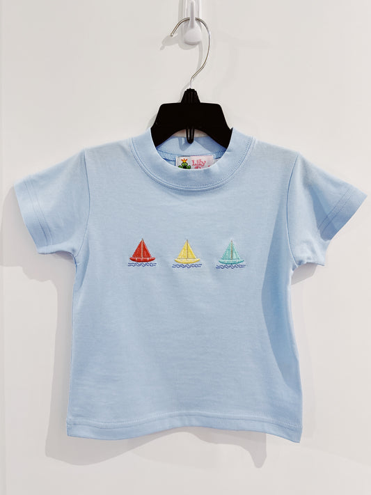 Sailboat Icons Embroidered Tee