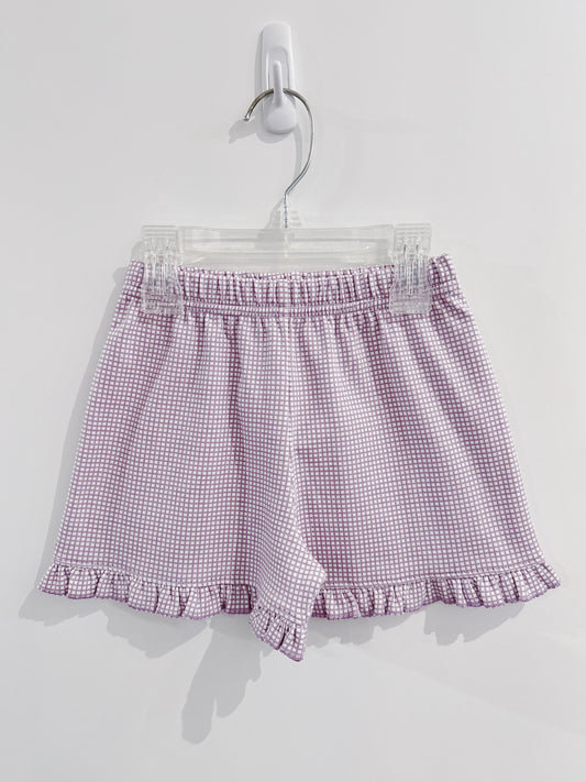 Lavender Gingham Ruffle Shorts