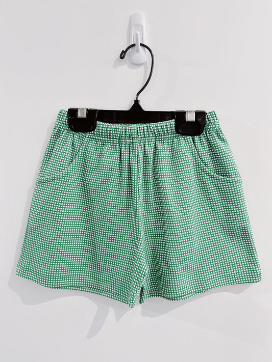 Mint Gingham Jersey Pocket Shorts