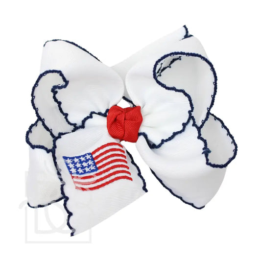 XL Flag Crochet Edge Bow