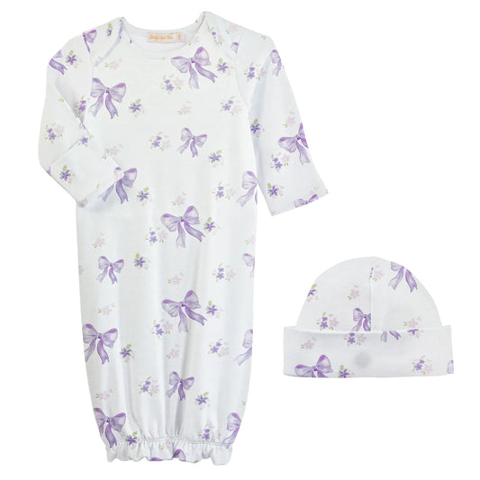 Baby Club Chic Lavender Bows Gown Set