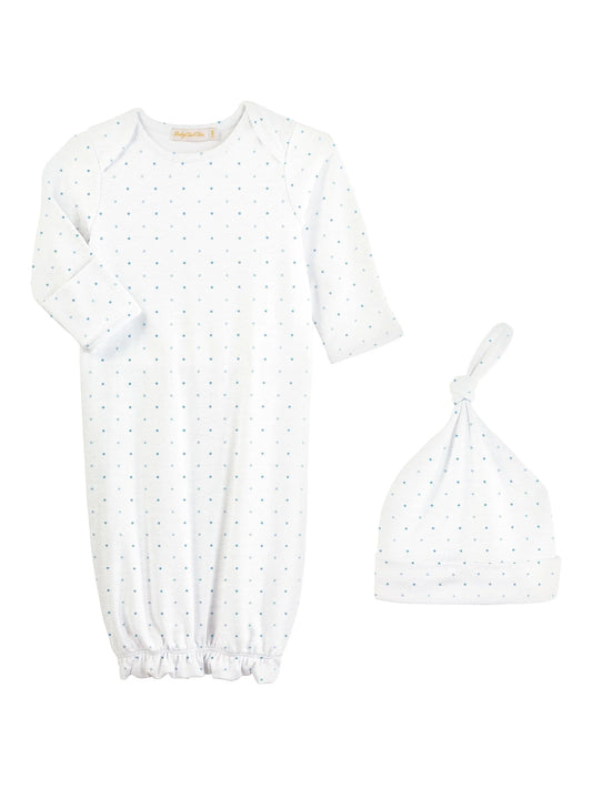 Baby Club Chic Blue Dot Gown Set