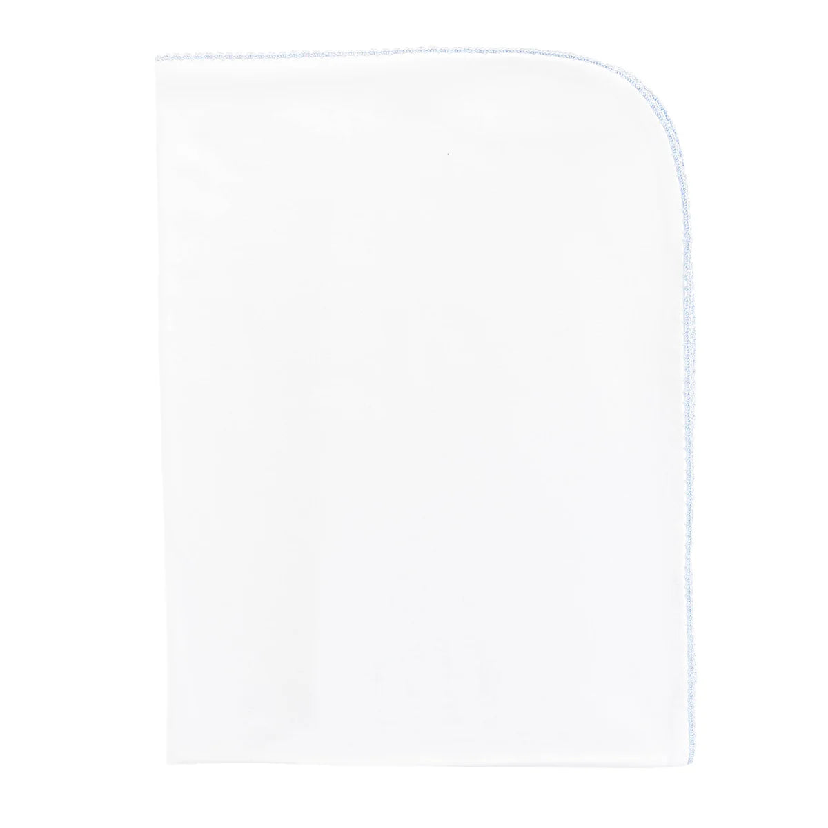 Baby Club Chic White/Blue Crochet Edge Blanket