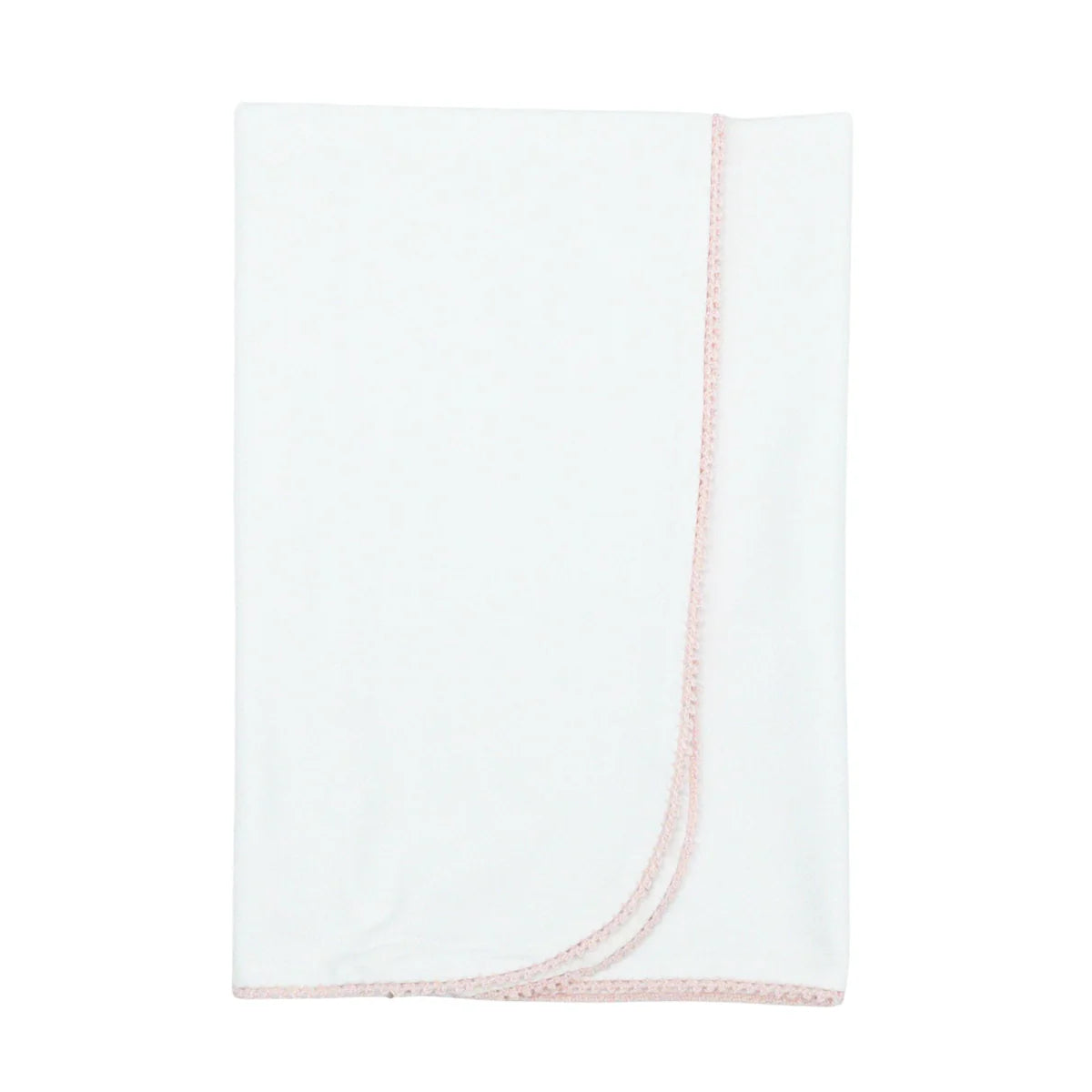 Baby Club Chic White/Pink Crochet Edge Blanket