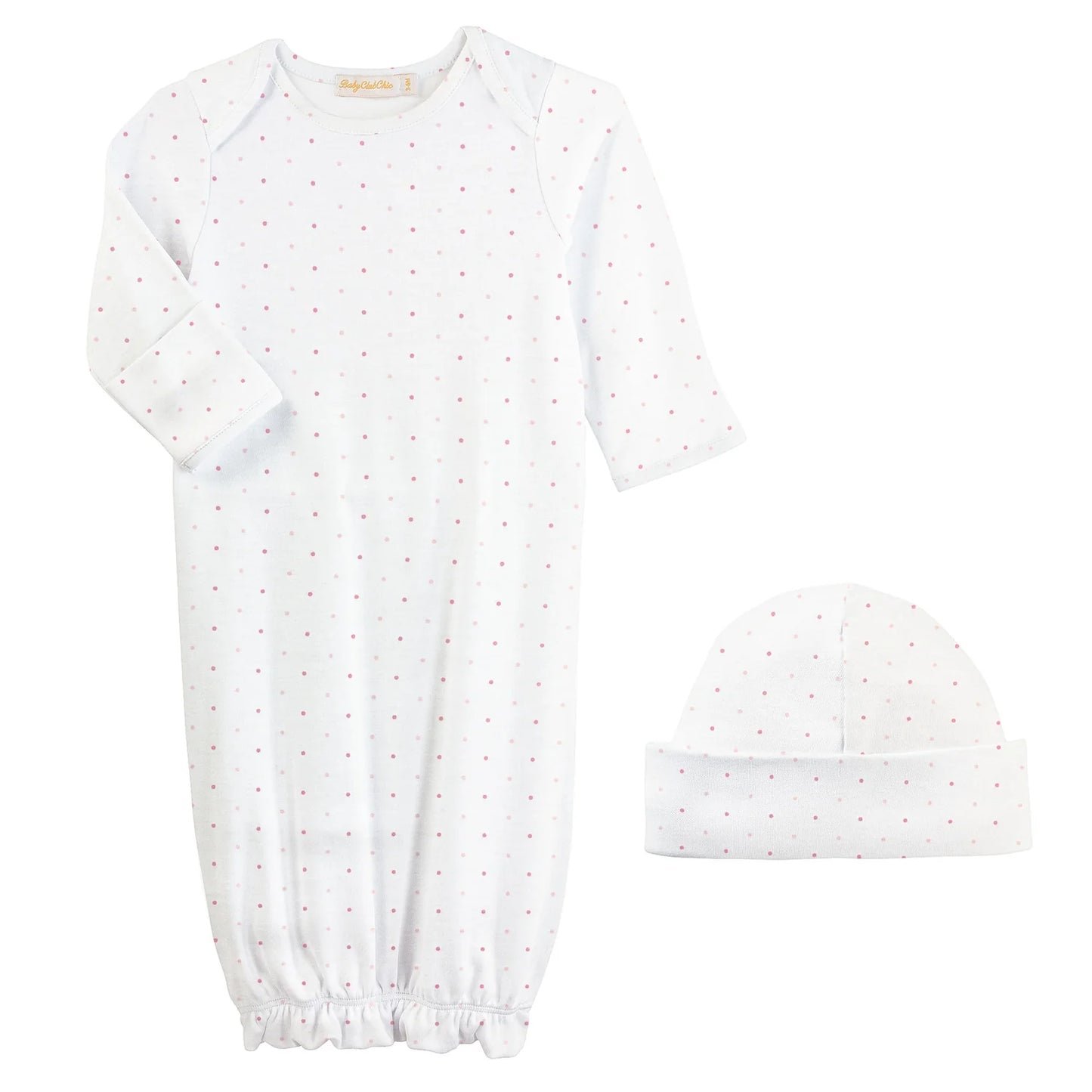 Baby Club Chic Pink Dots Gown Set