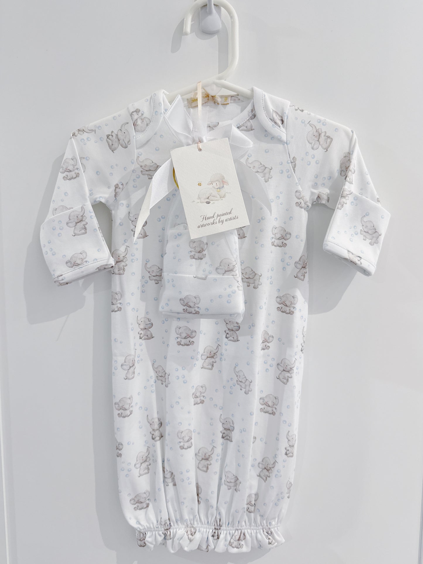 Baby Club Chic Tiny Bubbly Elephant Gown Set