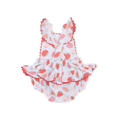 Strawberry Bliss Ric Rac Ruffle Sunsuit