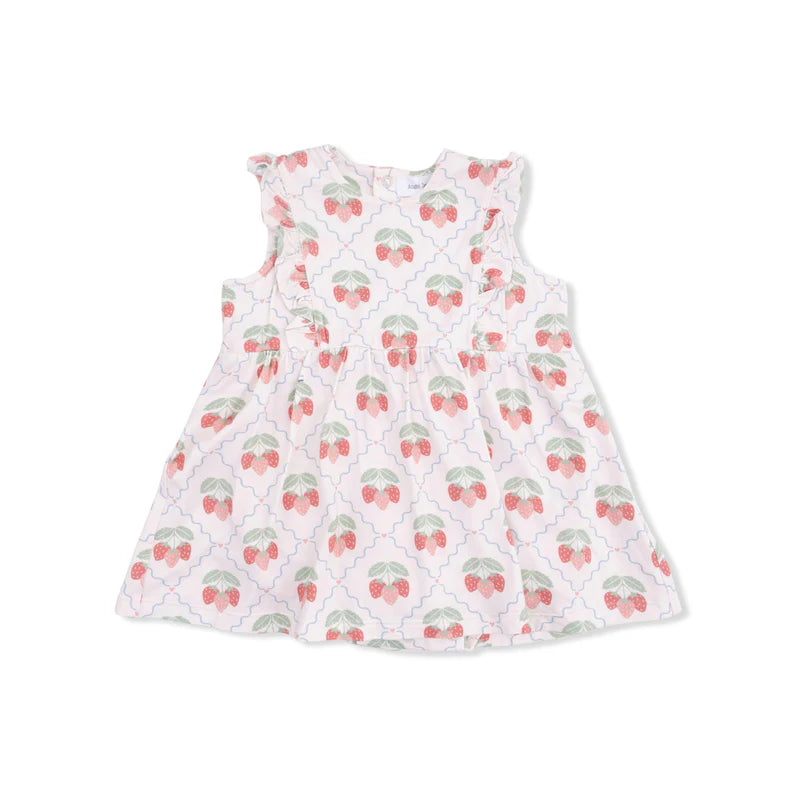 Sweet Strawberries Ruffle Bodysuit Dress