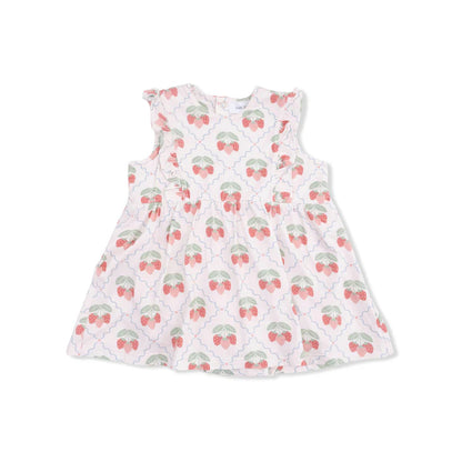 Sweet Strawberries Ruffle Bodysuit Dress