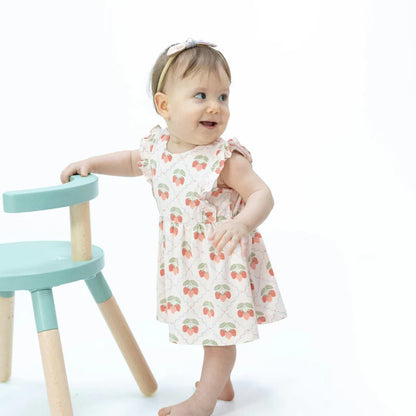Sweet Strawberries Ruffle Bodysuit Dress