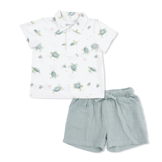 Sea Turtles Polo Short Set
