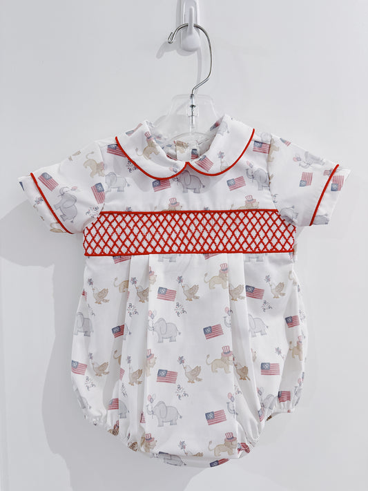 Patriotic Smocked Boy Bubble