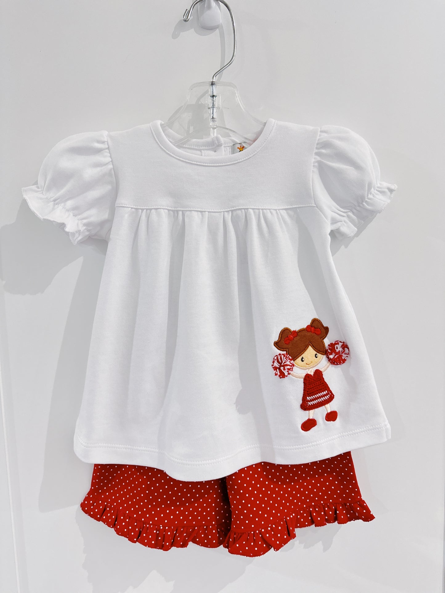Red Polka Dot Cheerleader Short Set