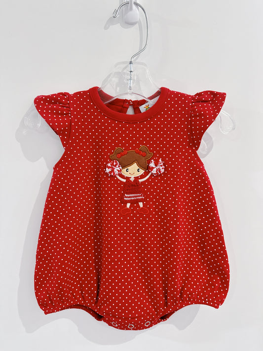 Red Polka Dot Cheerleader Flutter Bubble