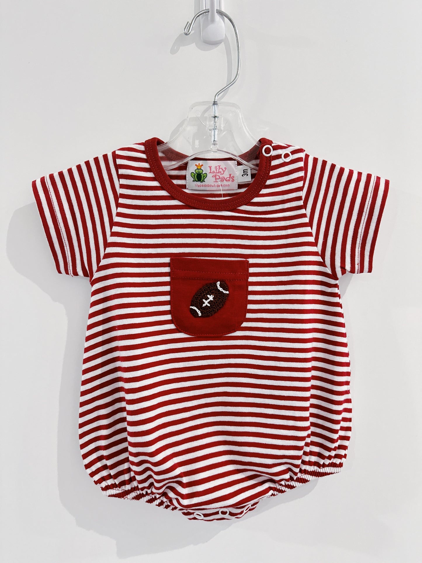 Crimson Stripe Football Pocket Bubble