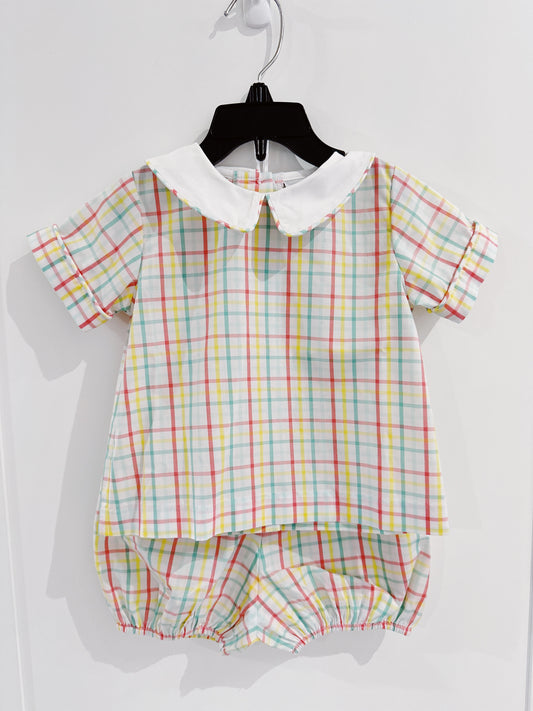 Delaney Spring Plaid Collared Set