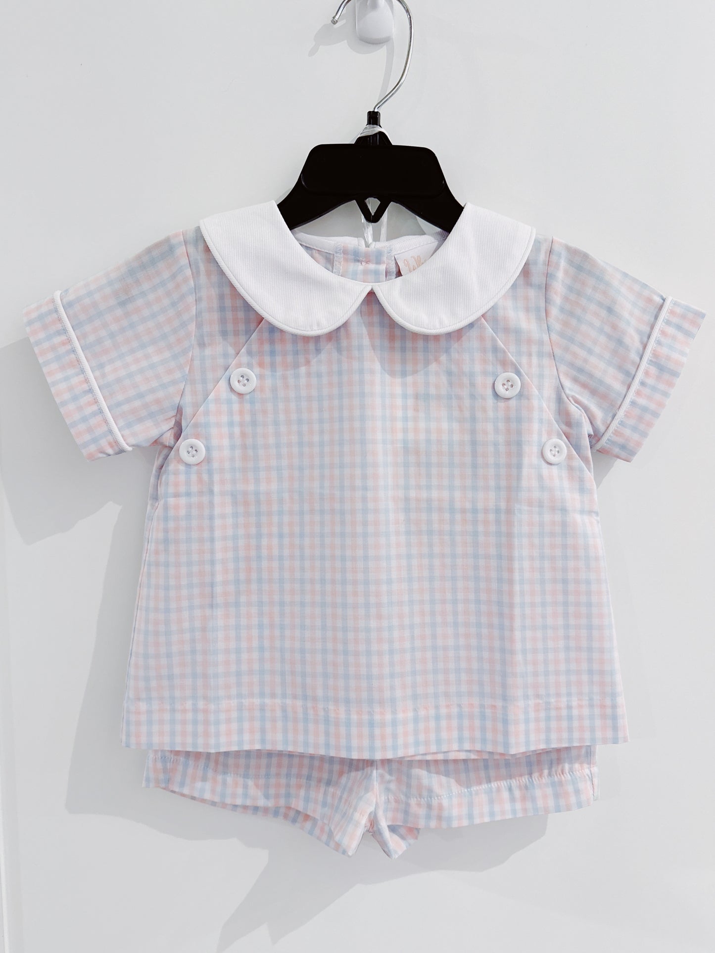 Delaney Classic Spring Plaid Collared Short Set