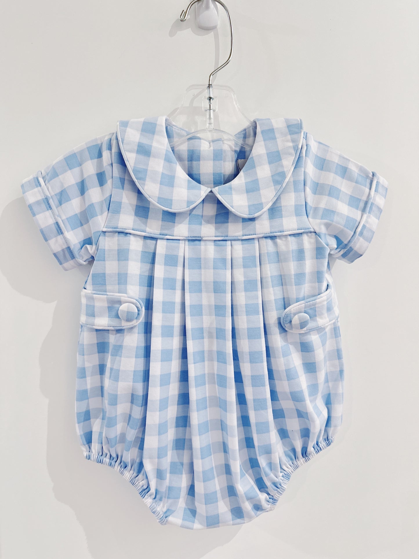 Delaney Blue Plaid Piped Bubble