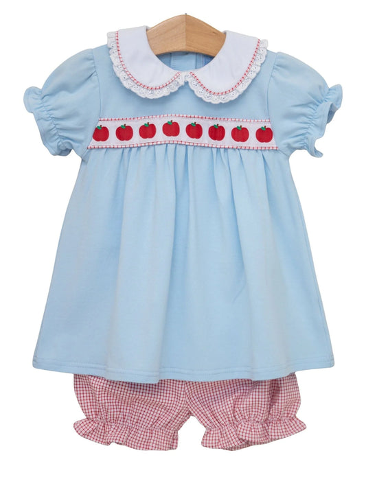Trotter Street Kids Apple Ribbon Bloomer Set