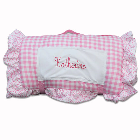 Pink Gingham Ruffle Nap Mat
