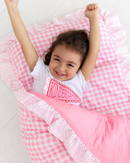 Pink Gingham Ruffle Nap Mat