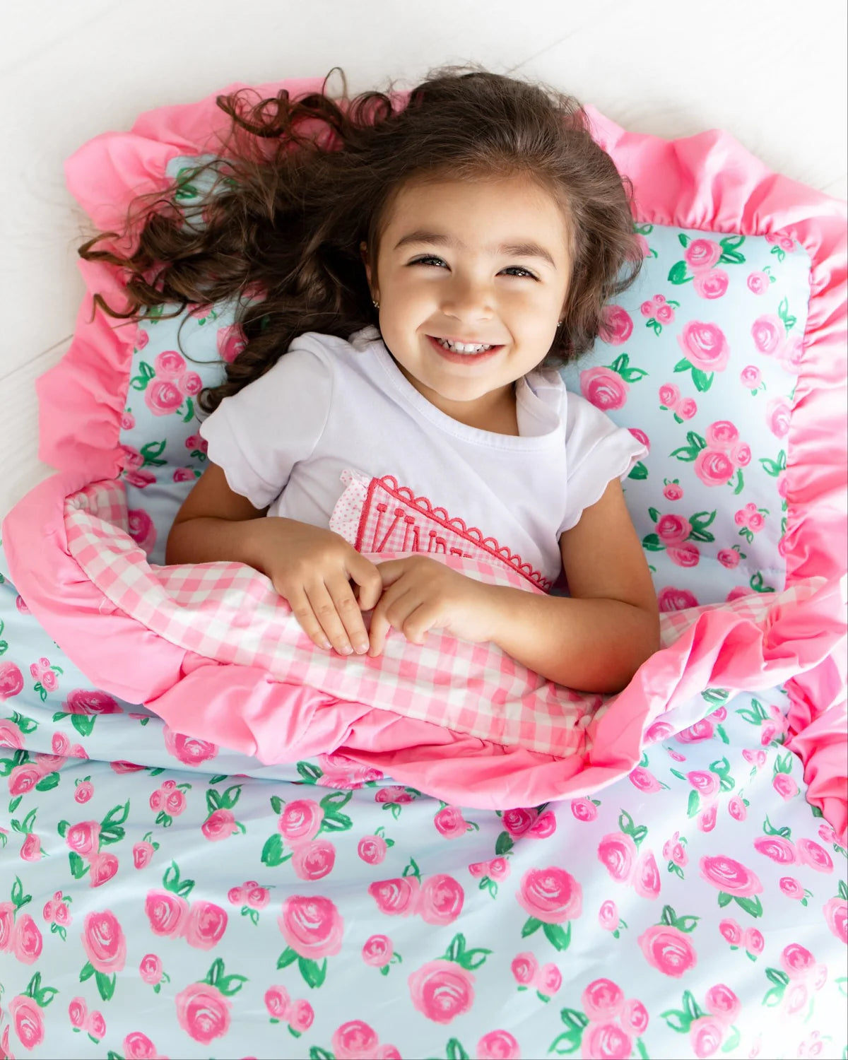 Watercolor Roses Ruffle Nap Mat