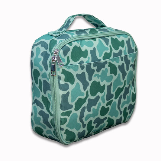 Green Camo Insulated Lunch Bag
