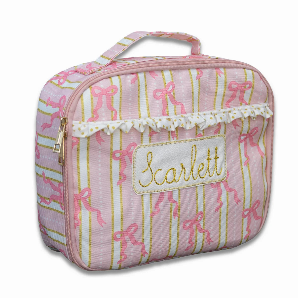 Pink Bows Insulated Lunch Bag