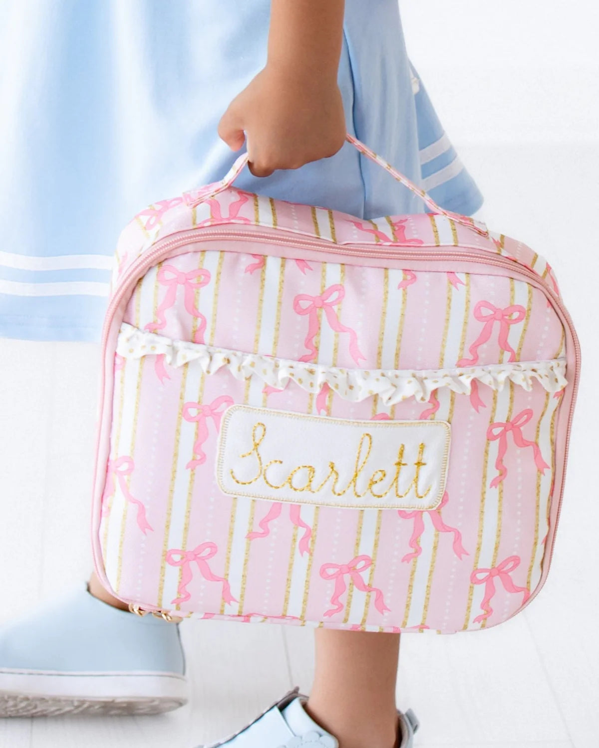 Pink Bows Insulated Lunch Bag