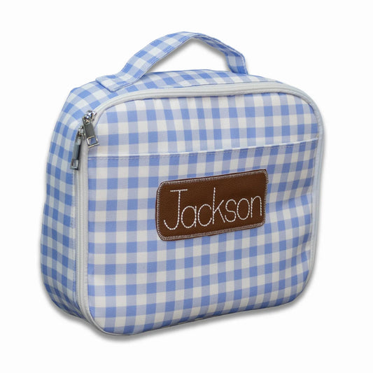 Blue Gingham Insulated Lunch Bag