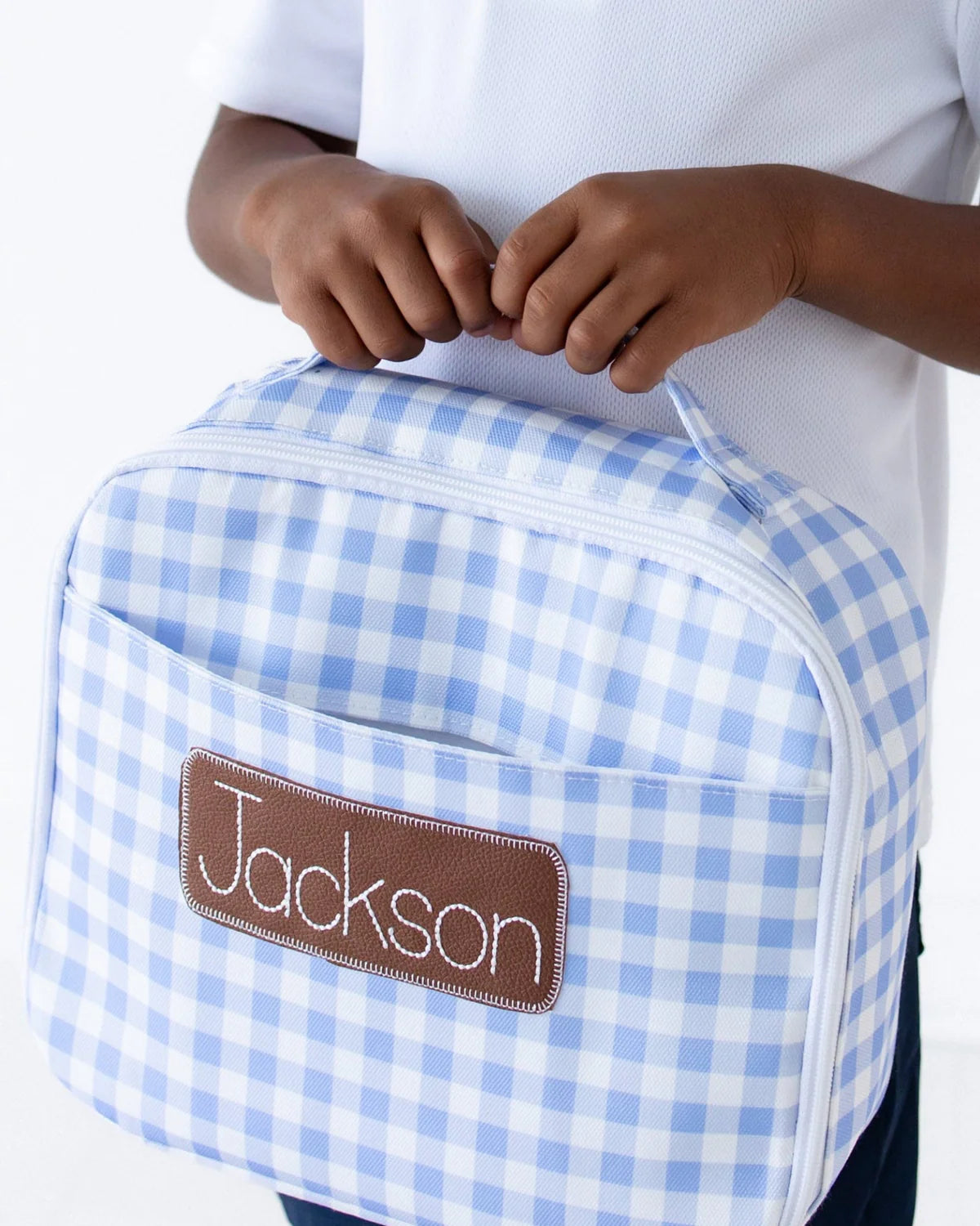 Blue Gingham Insulated Lunch Bag