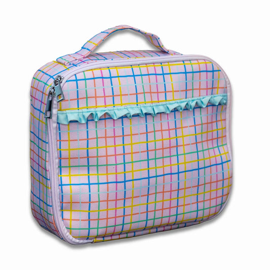 Pink Plaid Insulated Lunch Bag