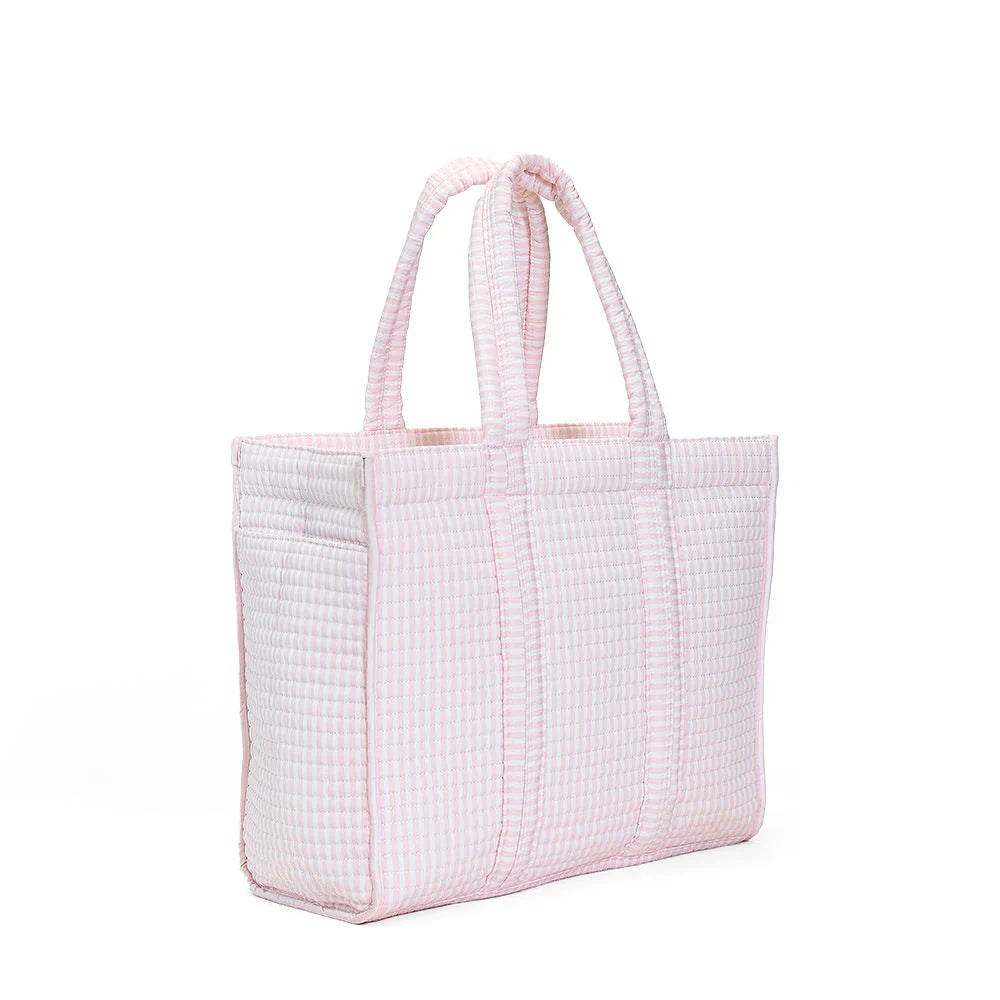 TRVL Design Quilted Go Go Tote- Pink Pimlico Stripe