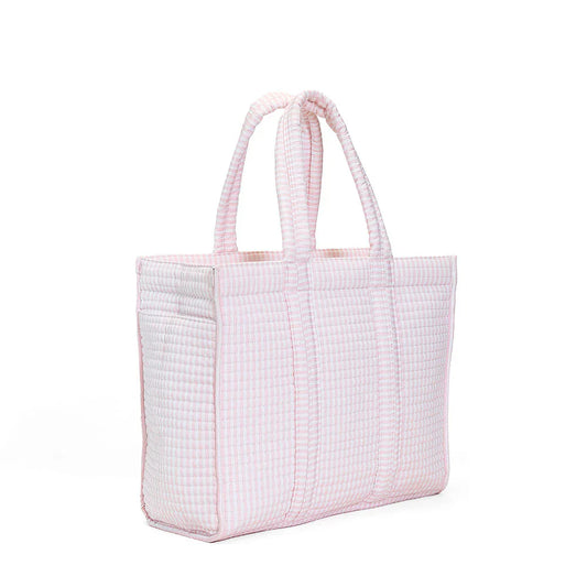 TRVL Design Quilted Go Go Tote- Pink Pimlico Stripe