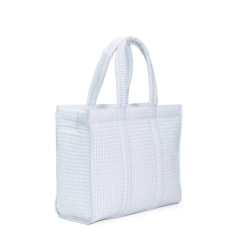 TRVL Design Quilted Go Go Tote- Blue Pimlico Stripe