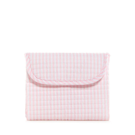 TRVL Design Quilted Changing Pad- Pink Pimlico Stripe