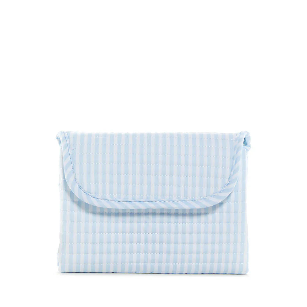 TRVL Design Quilted Changing Pad- Blue Pimlico Stripe