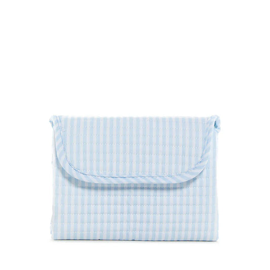 TRVL Design Quilted Changing Pad- Blue Pimlico Stripe