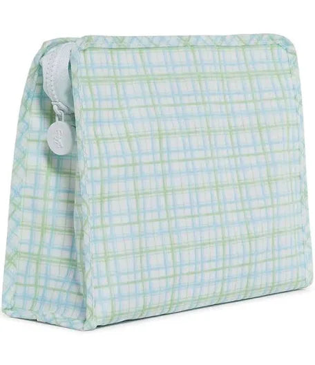 TRVL Design Medium Roadie Zip Pouch- Green Classic Plaid