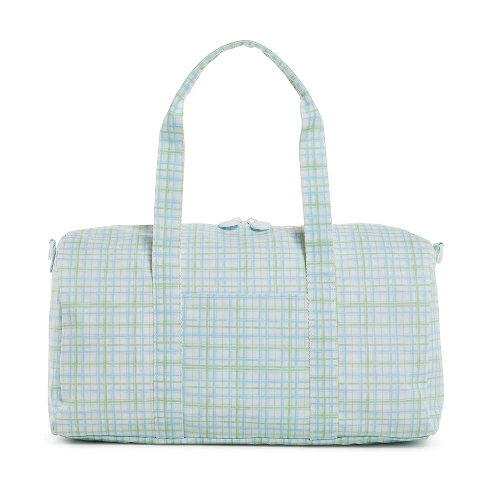 TRVL Design Weekender Duffel Bag- Green Classic Plaid