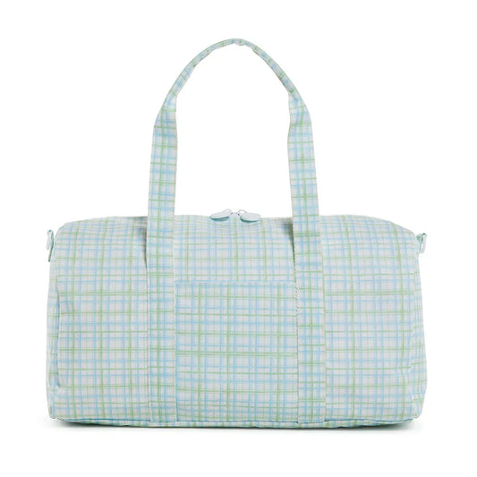 TRVL Design Weekender Duffel Bag- Green Classic Plaid
