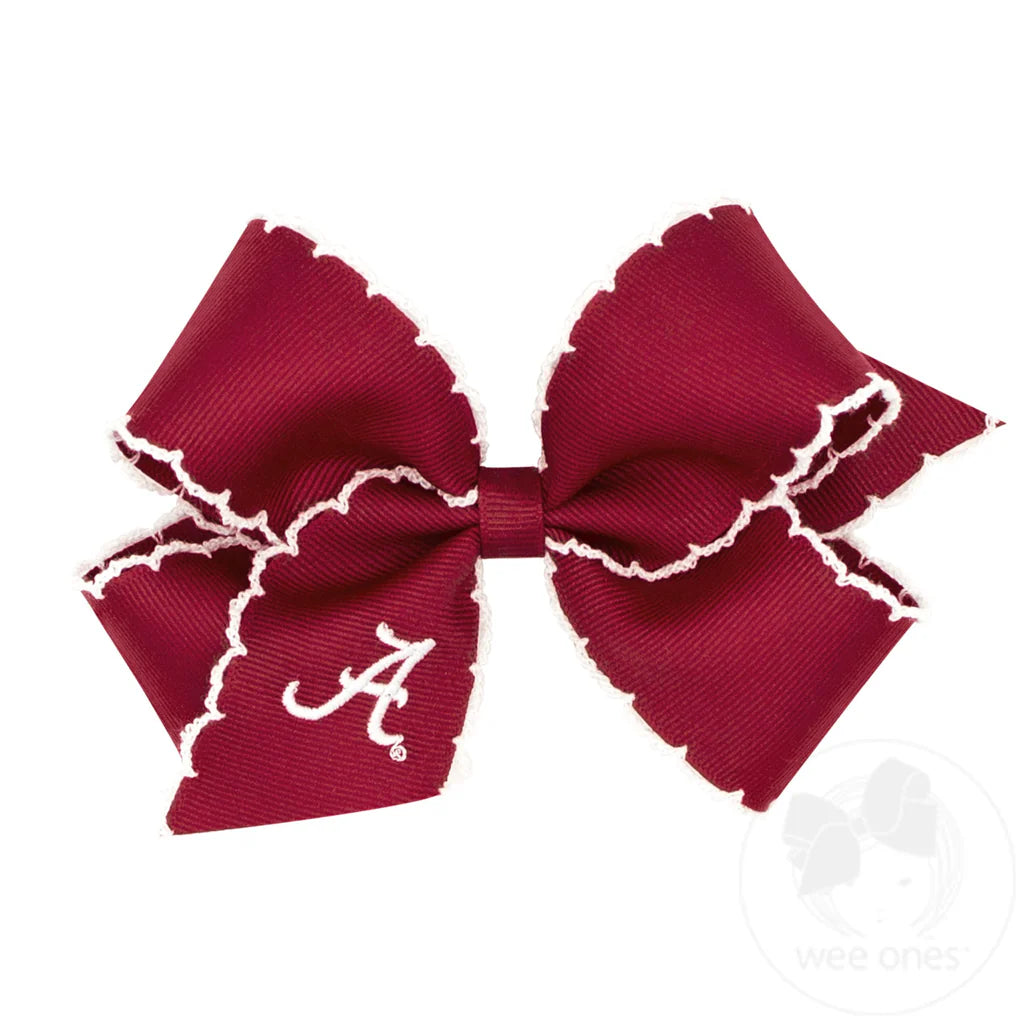 Alabama Embroidered Moonstitch Medium Bow