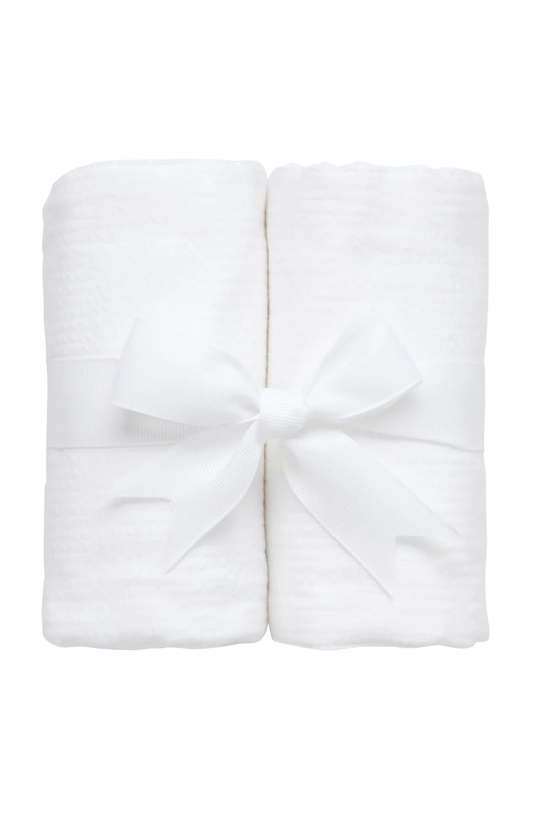 Seersucker Stripe Set of Two Burps- White