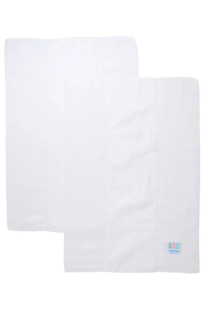 Seersucker Stripe Set of Two Burps- White