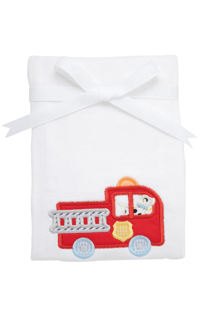 Firetruck Applique Burp