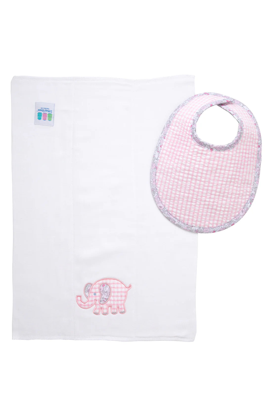 Elephant Basic Bib & Burp Boxed Set - Pink