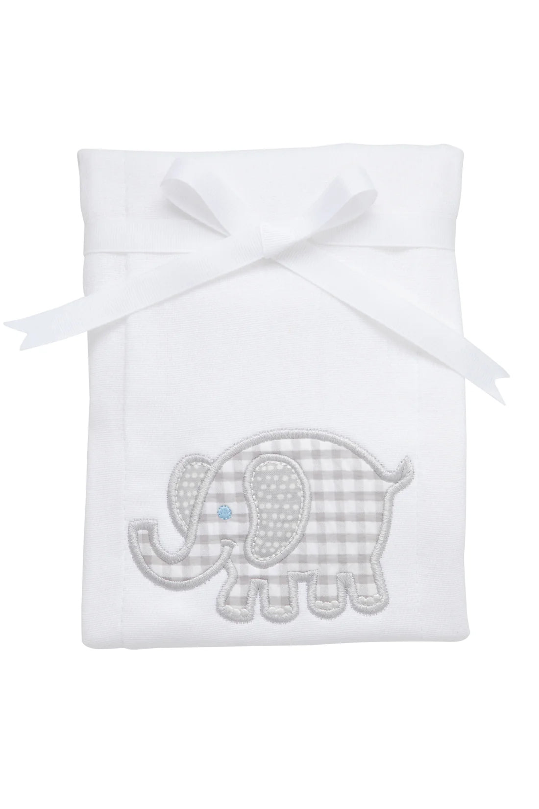 Elephant Applique Burp- Grey