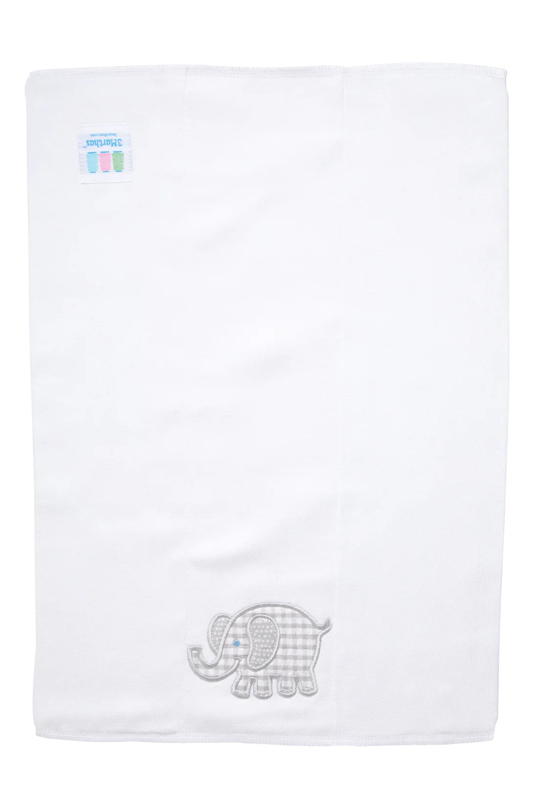 Elephant Applique Burp- Grey