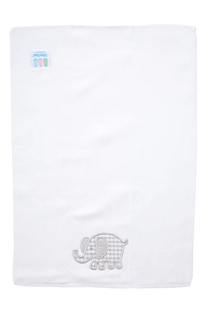 Elephant Applique Burp- Grey